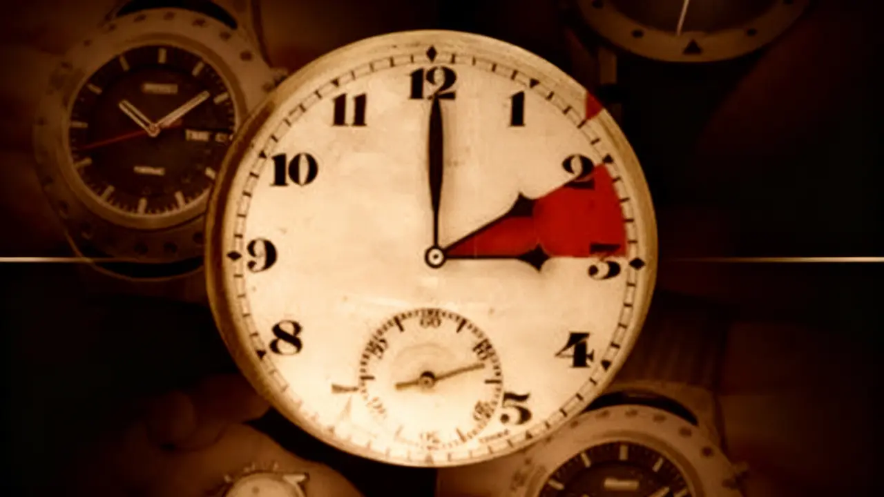 Orologio con lancette che indicano il cambio dall'ora legale all'ora solare