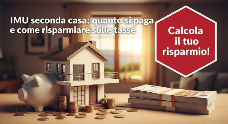 Miniatura di casa con salvadanaio a forma di maiale e monete su un tavolo, simbolo di tasse sulla seconda casa